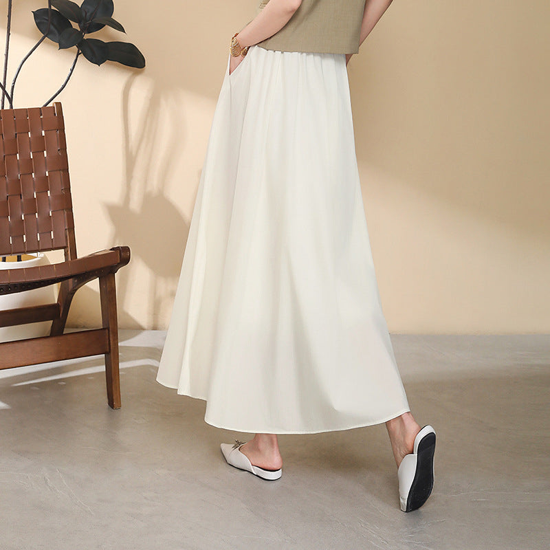 Women's Urban Commute Draped Satin Slim-Fit Skirt
