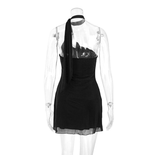 Sexy Tie-Up Bodycon Mini Dress