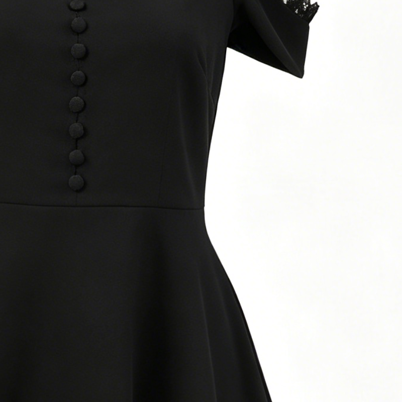 Pure color lace  little black dress