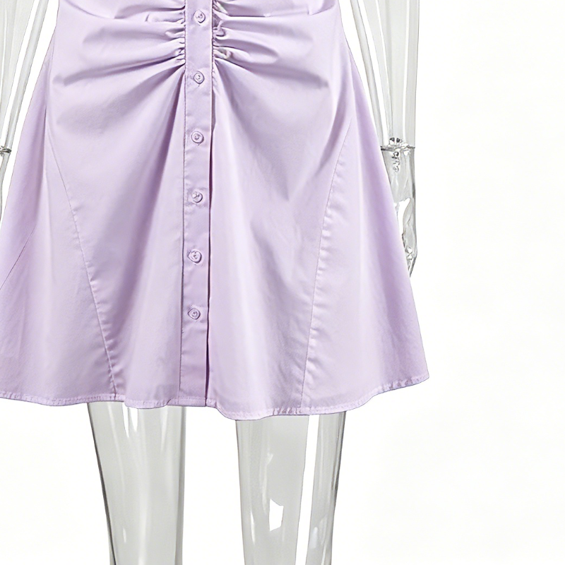 Elegant taro purple pleated cropped slip dress