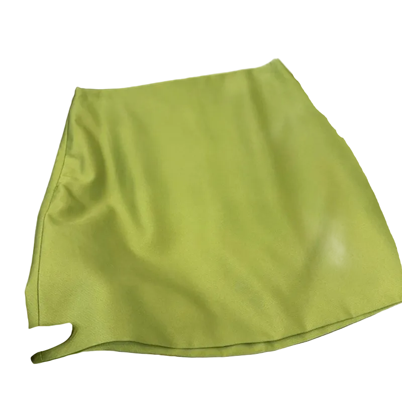 High-waist Solid Color Slim A-line Skort