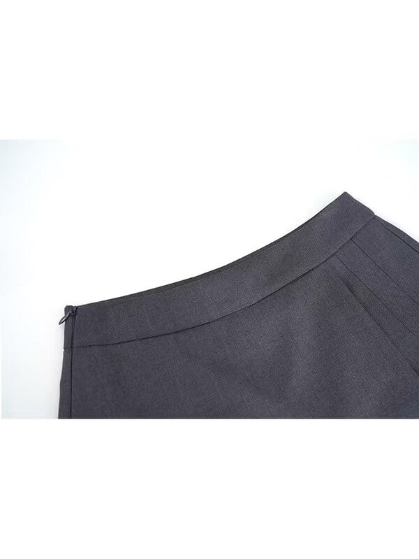 High-waist Irregular Blazer Pleated Skort