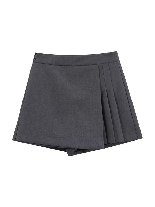 High-waist Irregular Blazer Pleated Skort