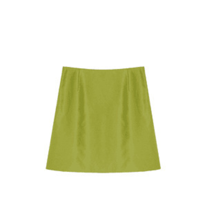 High-waist Solid Color Slim A-line Skort