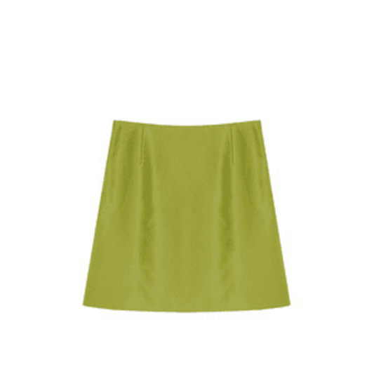 High-waist Solid Color Slim A-line Skort
