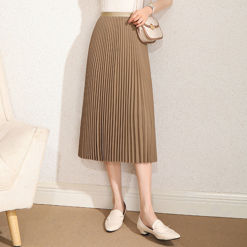Women's Knit Pleated Midi Skirt