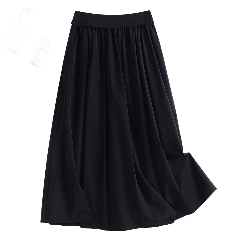 Women's Urban Commute Draped Satin Slim-Fit Skirt