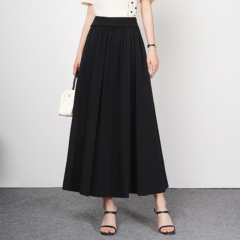 Women's Urban Commute Draped Satin Slim-Fit Skirt