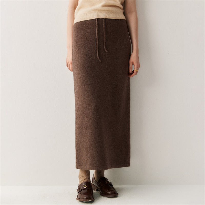 Casual Drawstring Long A-Line Skirt